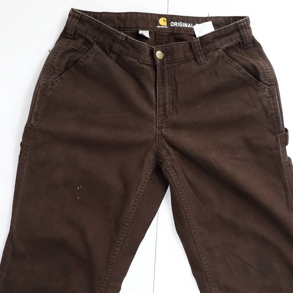 Carhartt Carpenter Pants Womens 2 Regular Brown Original Fit Canvas 102080